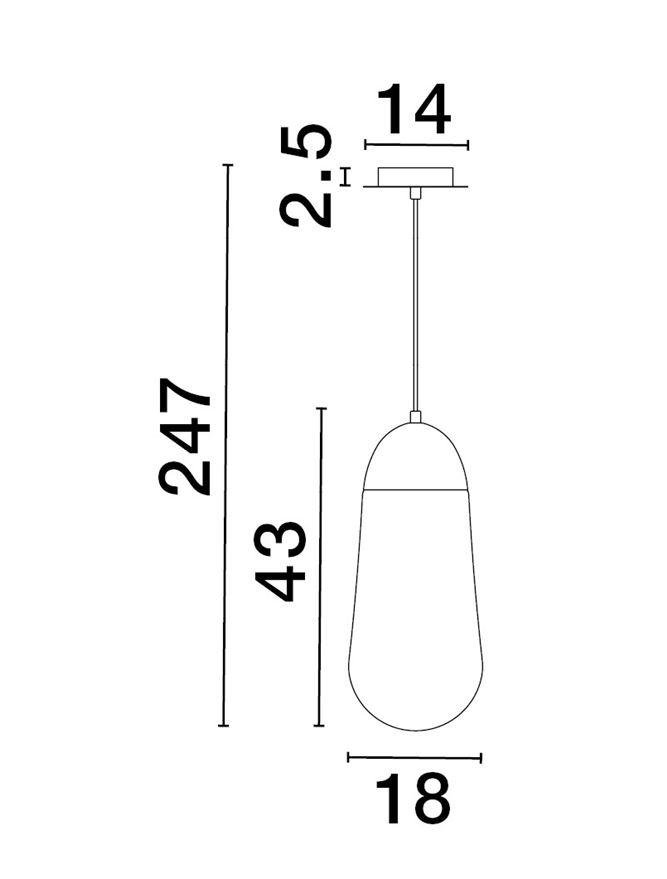 NV 9092824 Závěsné svítidlo BLAKY matný černý kov a opálové sklo E14 1x5W bez žárovky - NOVA LUCE (obrázek 3)