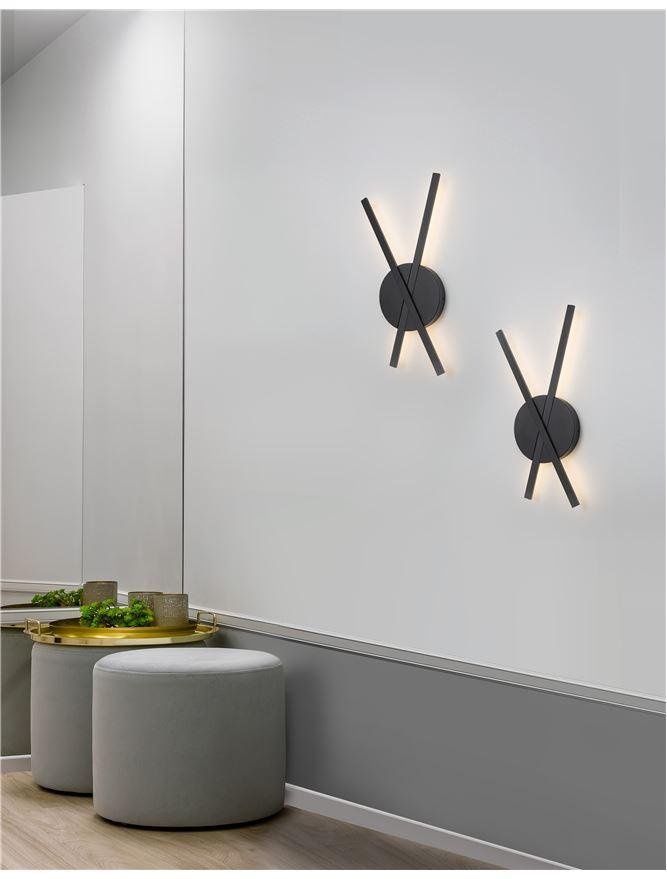 NV 9100202 Nástěnné svítidlo RESLIN černý hliník a akryl LED 18W 220V 3000K IP20 - NOVA LUCE