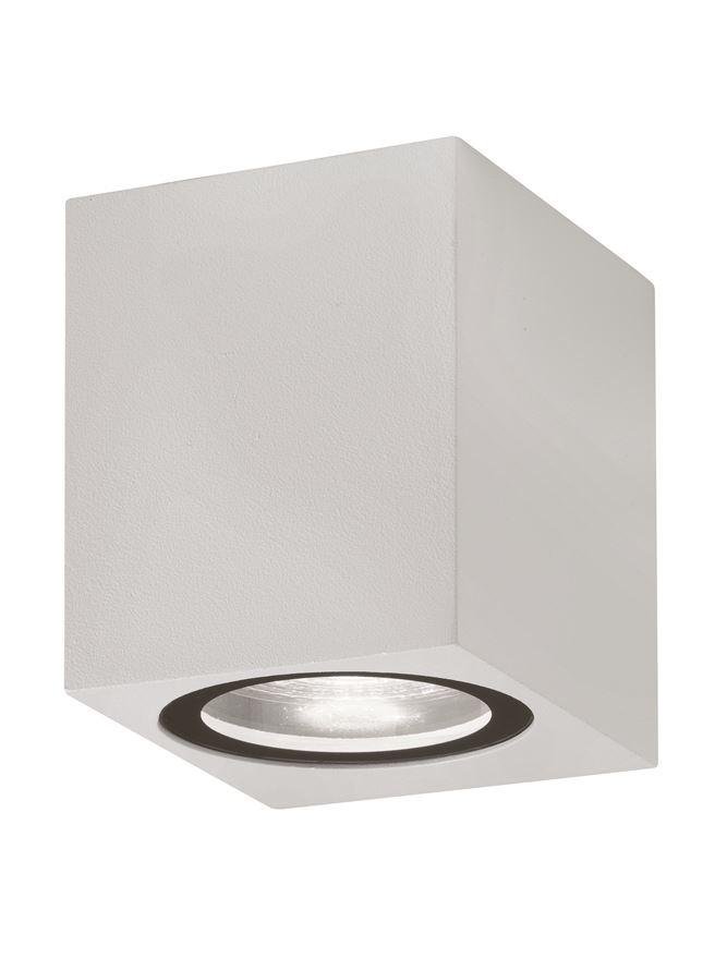 NV 910041 Venkovní nástěnné svítidlo NERO hliník bílé skleněný difuzor GU10 1x7W 220-240V IP54 bez žárovky světlo dolů - NOVA LUCE