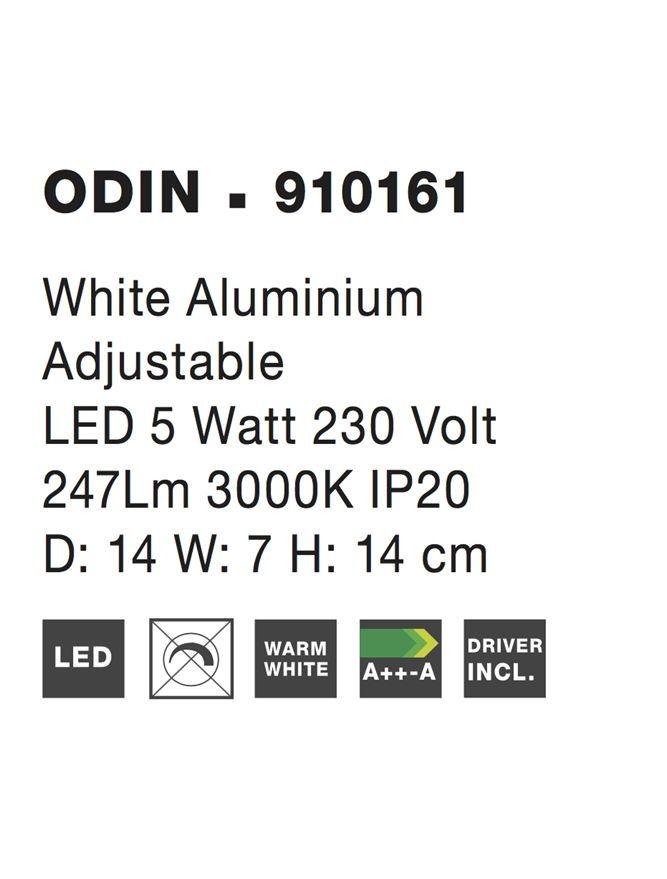 NV 910161 Nástěnné svítidlo ODIN bílý hliník LED 5W - NOVA LUCE (obrázek 5)