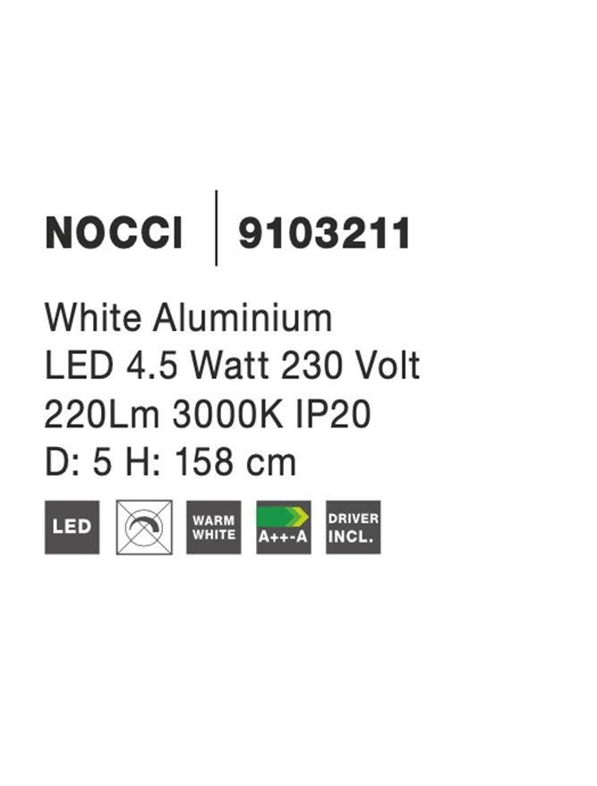 NV 9103211 Závěsné svítidlo NOCCI bílý hliník bílý kabel LED 4.5W 230V 3000K IP20 - NOVA LUCE (obrázek 6)