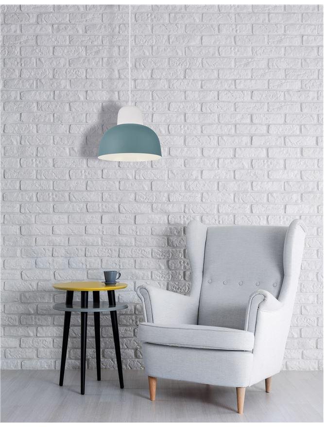 NV 9104262 Závěsné svítidlo VICTORIA modrý a bílý hliník bílý PVC kabel E27 1x12W bez žárovky - NOVA LUCE