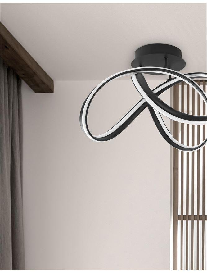 NV 9104712 Stropní svítidlo TRUNO černý hliník a akryl LED 60W 230V 3000K IP20 stmívatelné - NOVA LUCE