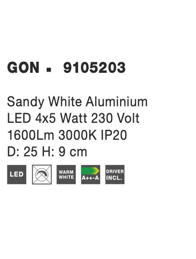 NV 9105203 Bodové svítidlo GON bílý hliník LED 4x5W 230V 3000K IP20 - NOVA LUCE (obrázek 7)