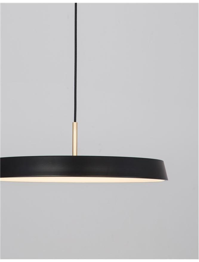 Levně NV 910622 Závěsné svítidlo VETRO matný černý hliník a akryl LED 41W 230V 3000K IP20 - NOVA LUCE