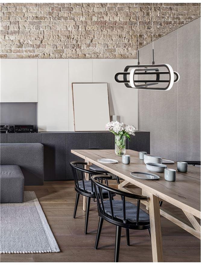NV 9110351 Závěsné svítidlo ARTE matný černý hliník a akryl LED 50W 230V 3000K IP20 stmívatelné - NOVA LUCE