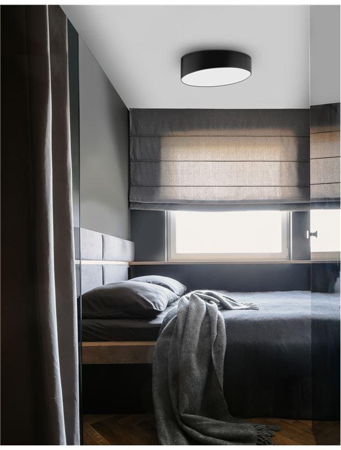 NV 9111361 Stropní svítidlo MAGGIO černý hliník matný bílý akrylový difuzor LED 60W 230V 3000K IP20 - NOVA LUCE