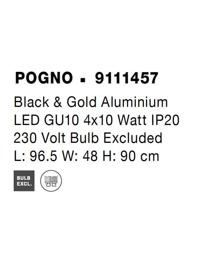 NV 9111457 Závěsné svítidlo POGNO černá a zlatý hliník GU10 4x10W IP20 230V bez žárovky - NOVA LUCE (obrázek 9)