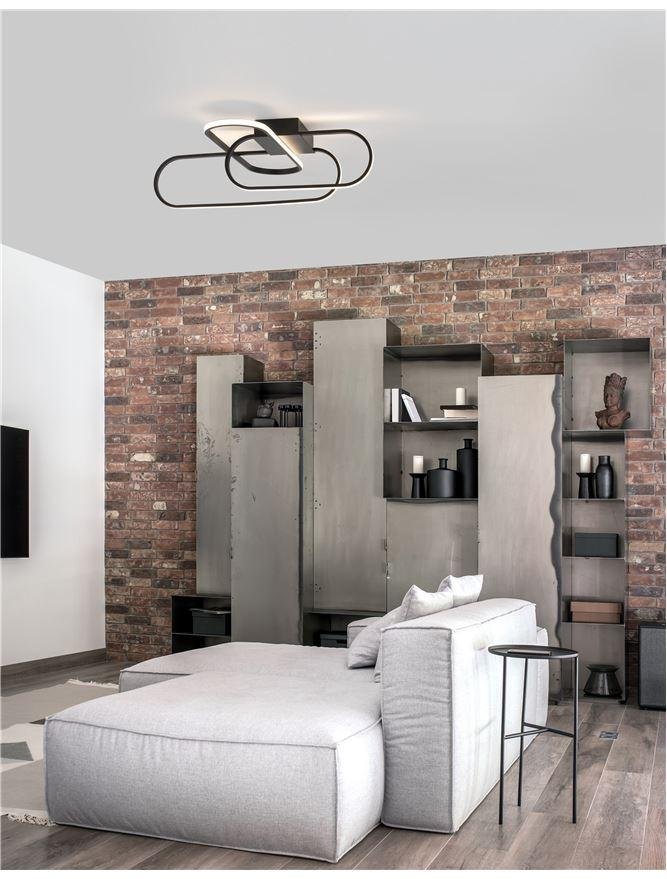 NV 9113841 Stropní svítidlo ARTE matný černý hliník a akryl LED 38.4W 230V 3000K IP20 stmívatelné - NOVA LUCE
