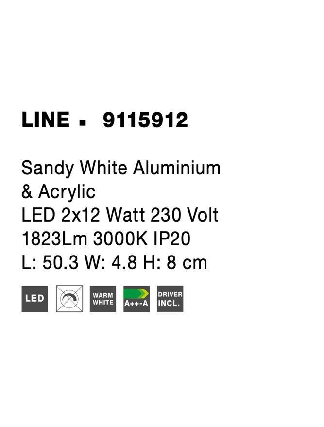 NV 9115912 Nástěnné svítidlo LINE bílý hliník a akryl LED 2x12W 230V 3000K IP20 - NOVA LUCE (obrázek 6)