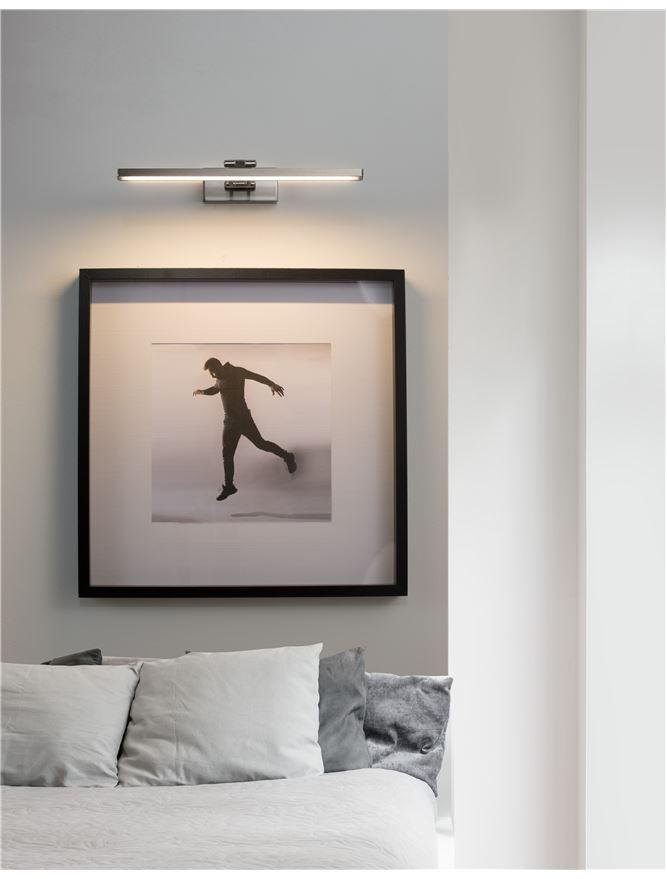 NV 9117302 Nástěnné svítidlo nad obrazy MARNELL kov barvy nikl a akryl LED 12W 230V 3000K IP20 - NOVA LUCE