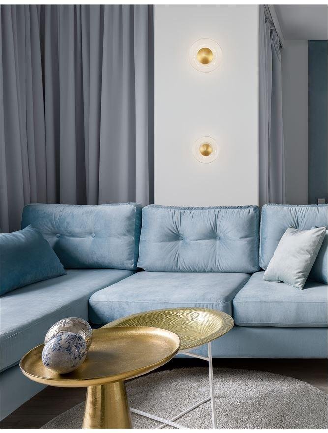 Levně NV 9118514 Nástěnné svítidlo ESIL čiré sklo mosazný zlatý hliník LED 4W 230V 3000K IP20 - NOVA LUCE