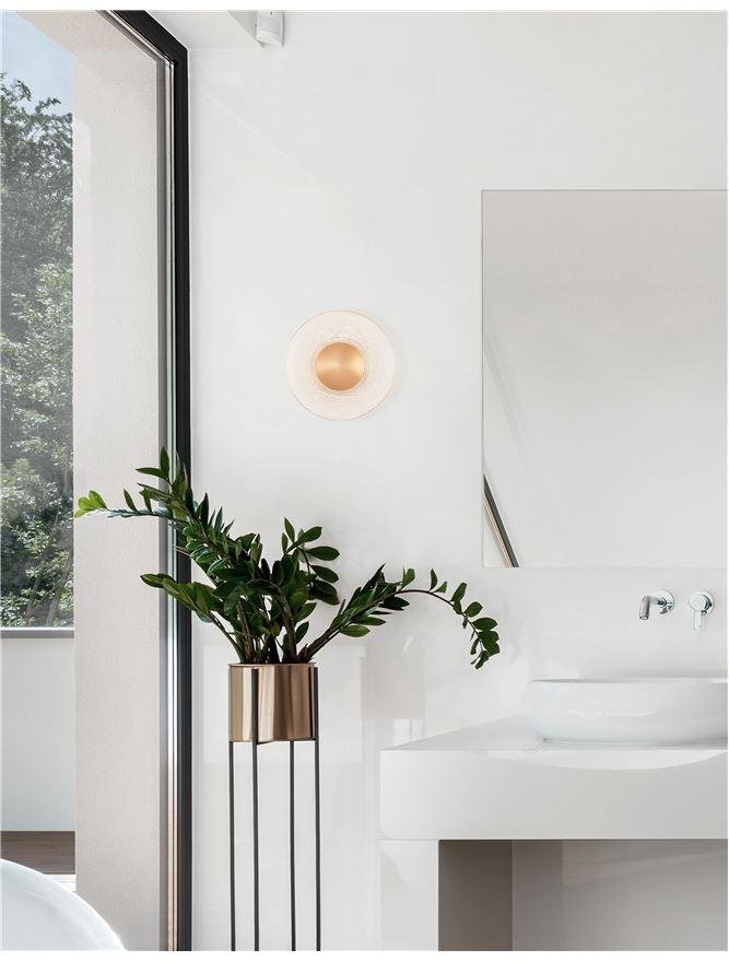 NV 9118528 Nástěnné svítidlo ESIL čiré sklo mosazný zlatý hliník LED 8W 230V 3000K IP20 - NOVA LUCE