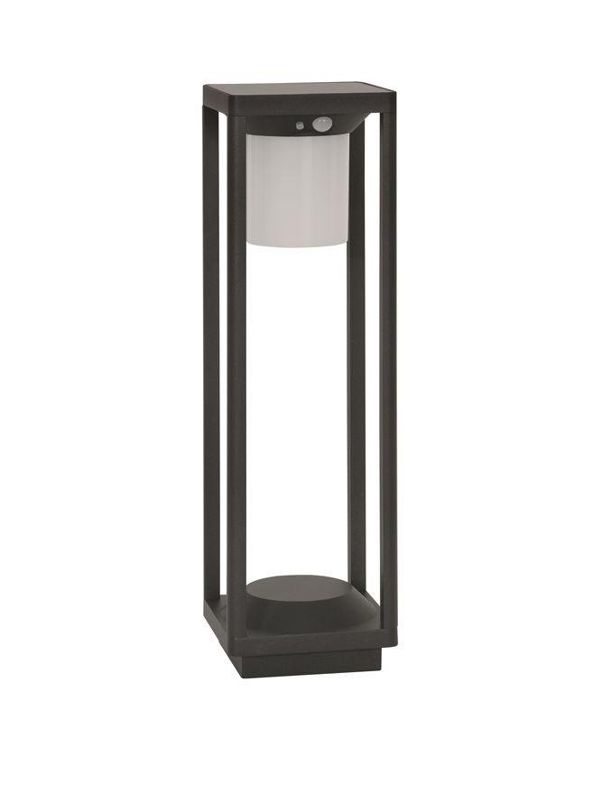 NV 9120622 Venkovní sloupkové svítidlo LOVETO antracitový hliník a akrylový difuzor LED 1.5W 3000K 3.7V 125st. IP65 solární / vypínač na těle / pohybový senzor - NOVA LUCE (obrázek 2)