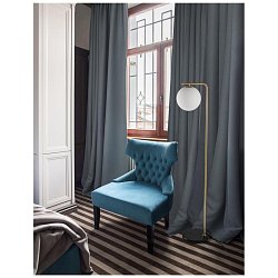 Obrázek pro produkt Stojací lampa ALVAREZ saténový zlatý kov a černý mramor bílé opálové sklo E27 1x12W 230V bez žárovky IP20 - NOVA LUCE