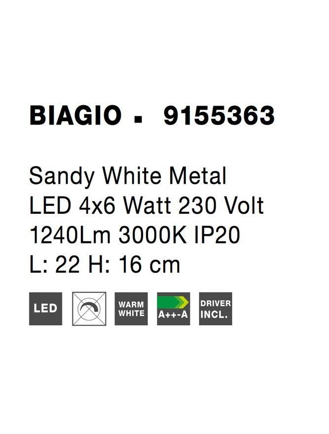 NV 9155363 Bodové svítidlo BIAGIO bílý kov LED 4x6W 230V 3000K IP20 - NOVA LUCE (obrázek 6)