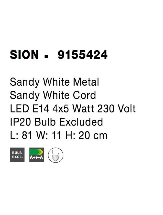 NV 9155424 Bodové svítidlo SION bílý kov bílý kabel E14 4x5W 230V IP20 bez žárovky - NOVA LUCE (obrázek 5)