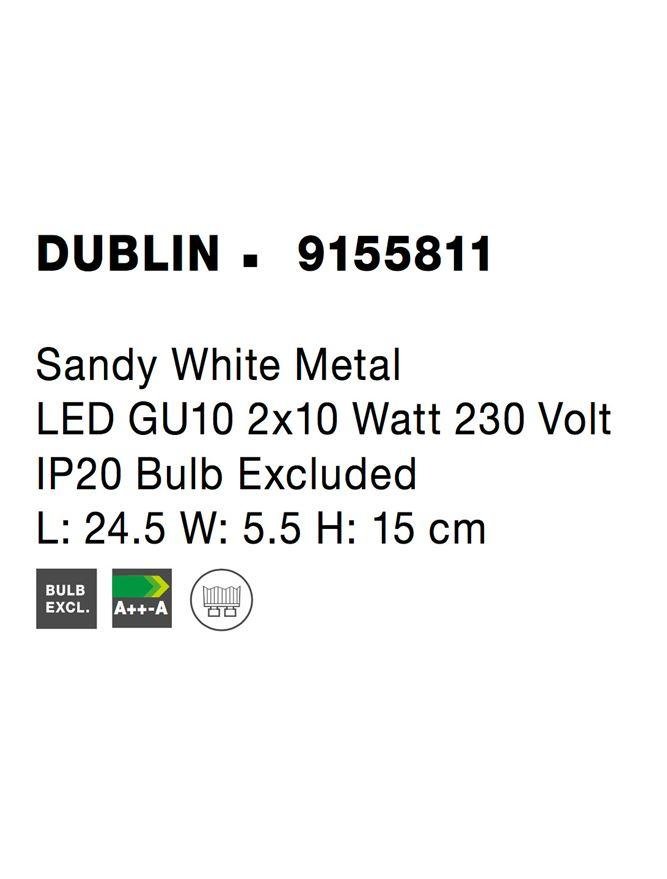NV 9155811 Bodové svítidlo DUBLIN bílý kov GU10 2x10W 230V IP20 bez žárovky - NOVA LUCE (obrázek 7)