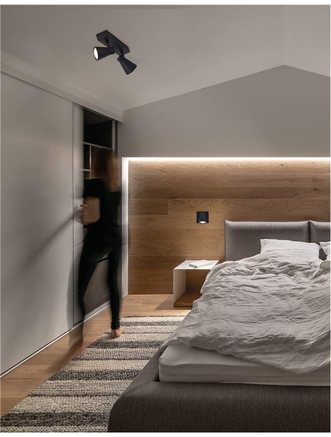 NV 9155812 Bodové svítidlo DUBLIN černý kov GU10 2x10W 230V IP20 bez žárovky - NOVA LUCE