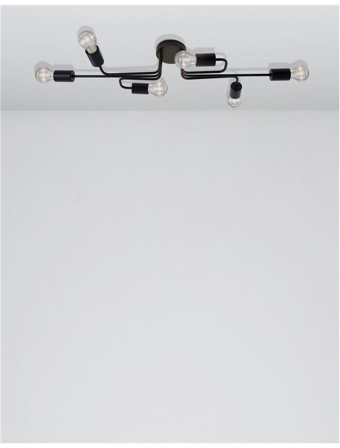 NV 9156306 Stropní svítidlo GRANSO černý kov E27 6x12W 230V IP20 bez žárovky - NOVA LUCE (obrázek 3)