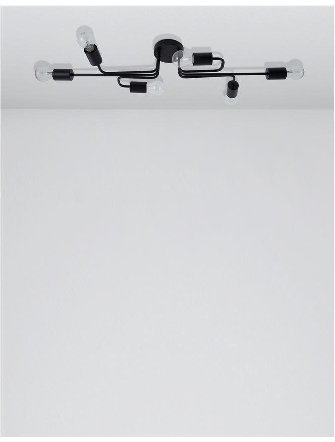 NV 9156306 Stropní svítidlo GRANSO černý kov E27 6x12W 230V IP20 bez žárovky - NOVA LUCE (obrázek 4)