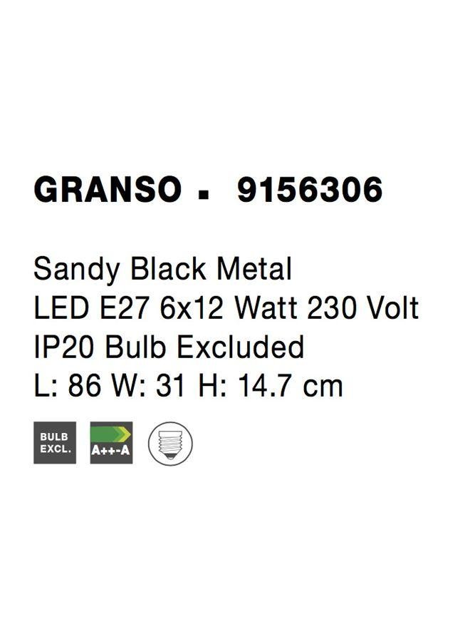 NV 9156306 Stropní svítidlo GRANSO černý kov E27 6x12W 230V IP20 bez žárovky - NOVA LUCE (obrázek 8)