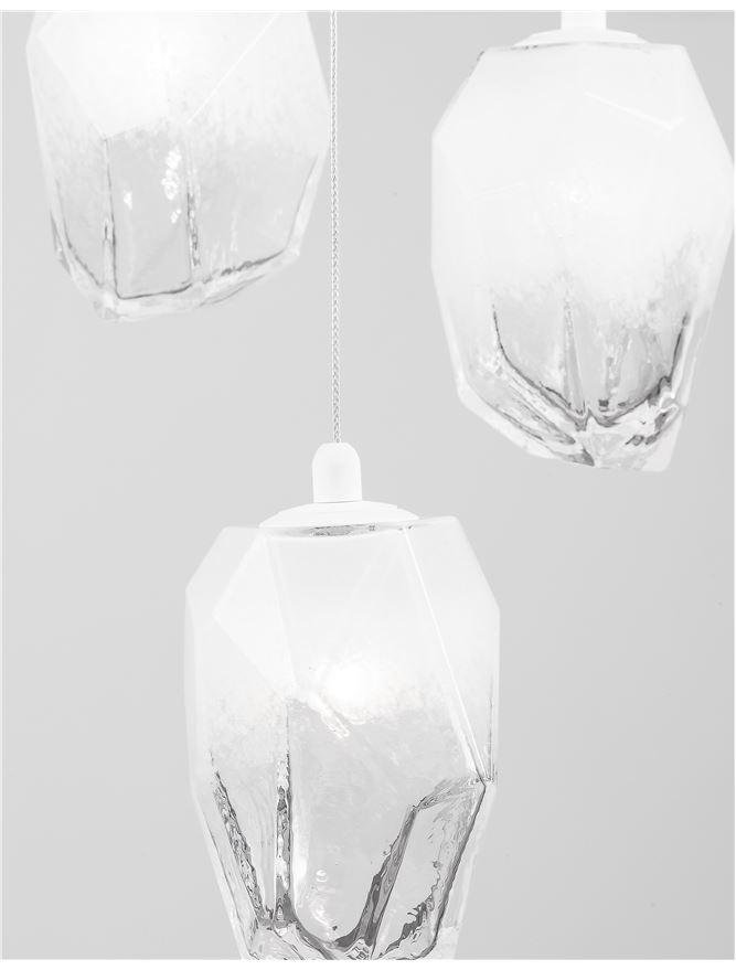 NV 9160233 Závěsné svítidlo ICE bílé sklo s přechody a bílý kov G9 3x5W 230V IP20 bez žárovky - NOVA LUCE