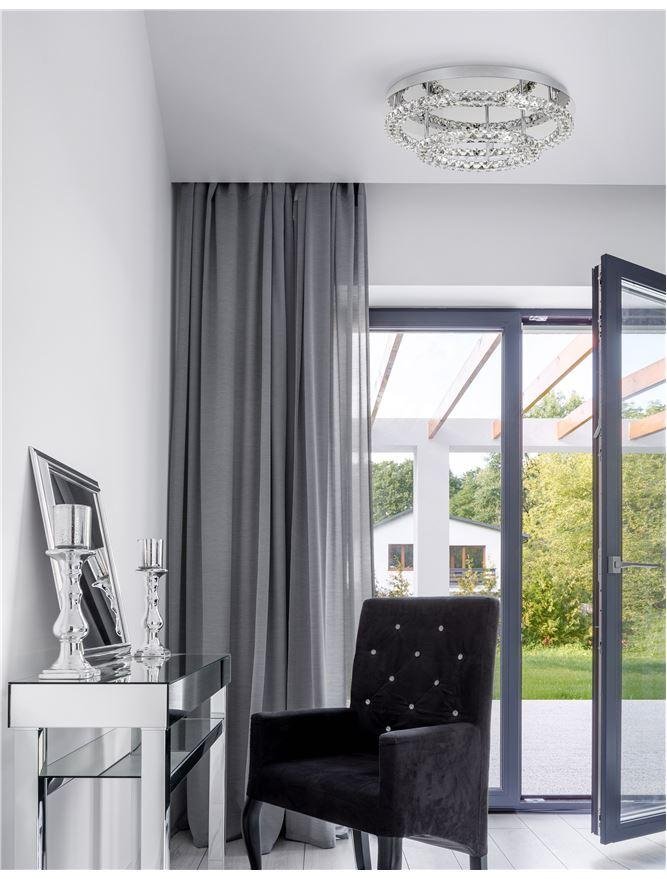 NV 9172519 Stropní svítidlo QUENTIN chromovaný hliník a K9 křišťál LED 44W 230V 3500K IP20 - NOVA LUCE