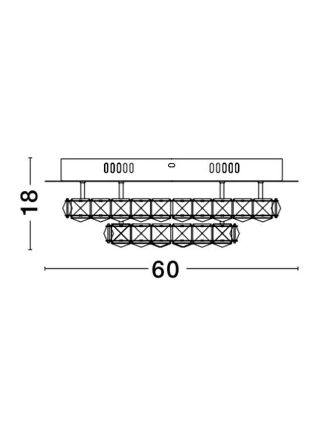 NV 9172519 Stropní svítidlo QUENTIN chromovaný hliník a K9 křišťál LED 44W 230V 3500K IP20 - NOVA LUCE (obrázek 3)