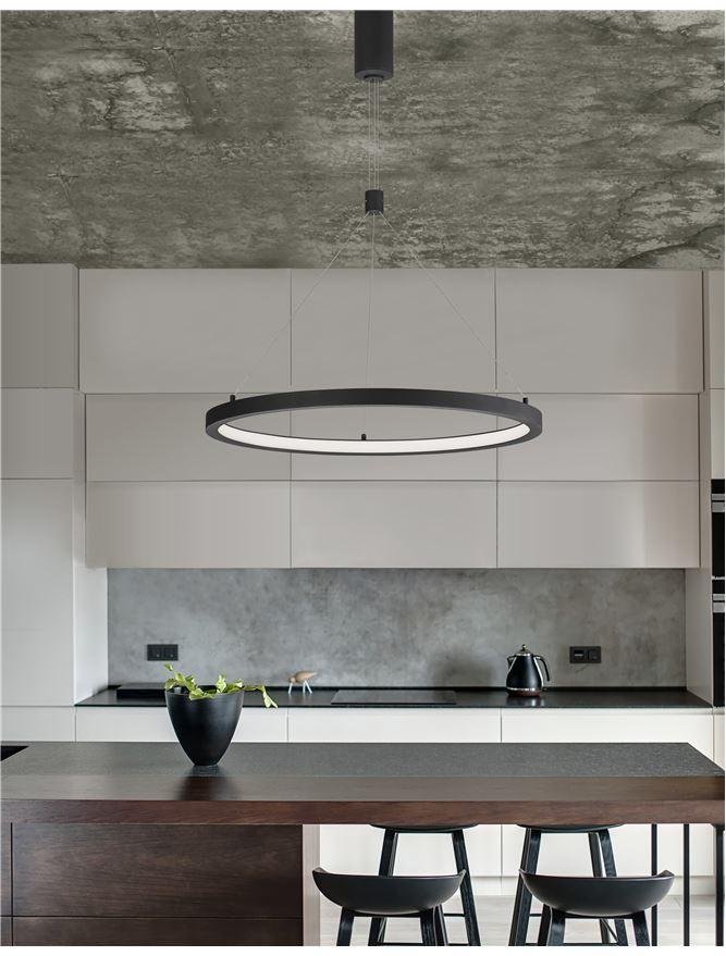NV 9172635 Závěsné svítidlo EMPATIA černý hliník a akryl LED 35W 230V 3000K IP20 stmívatelné - NOVA LUCE