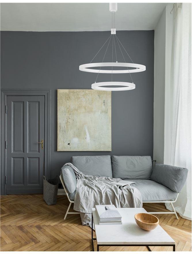 NV 9172760 Závěsné svítidlo EMPATIA bílý hliník a akryl LED 108W 230V 3000K IP20 stmívatelné - NOVA LUCE