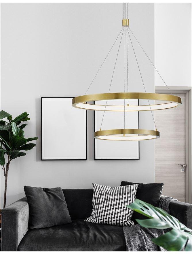 NV 9172860 Závěsné svítidlo EMPATIA zlatý mosazný hliník a akryl LED 60W 230V 3000K IP20 stmívatelné - NOVA LUCE