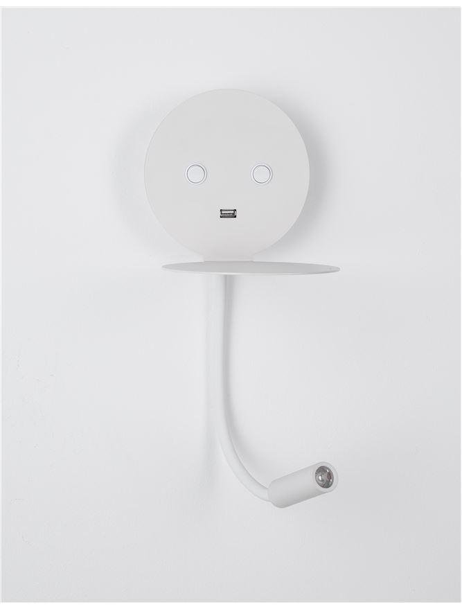 NV 9173281 Bodové svítidlo ECLIP bílý hliník nastavitelné vypínač na těle USB nabíjení LED Samsung 230V 3000K osvětlení 6W čtecí lampička 3W IP20 - NOVA LUCE (obrázek 3)