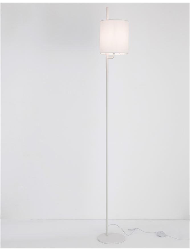NV 9180521 Stojací lampa YAMA bílé stínidlo a bílý hliník vypínač na těle E27 1x12W 230V IP20 bez žárovky - NOVA LUCE
