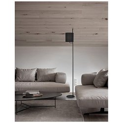 Obrázek pro produkt Stojací lampa YAMA černé stínidlo a černý hliník vypínač na těle E27 1x12W 230V IP20 bez žárovky - NOVA LUCE
