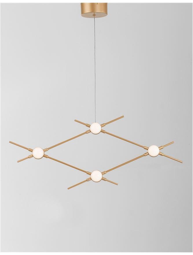 NV 9180674 Závěsné svítidlo ATOMO zlatý kov a akryl LED 4 x 2.4W 230V 3000K IP20 - NOVA LUCE