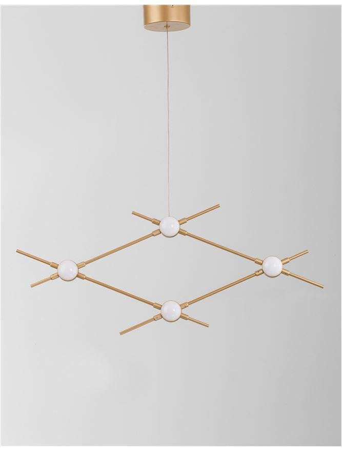 NV 9180674 Závěsné svítidlo ATOMO zlatý kov a akryl LED 4 x 2.4W 230V 3000K IP20 - NOVA LUCE (obrázek 4)