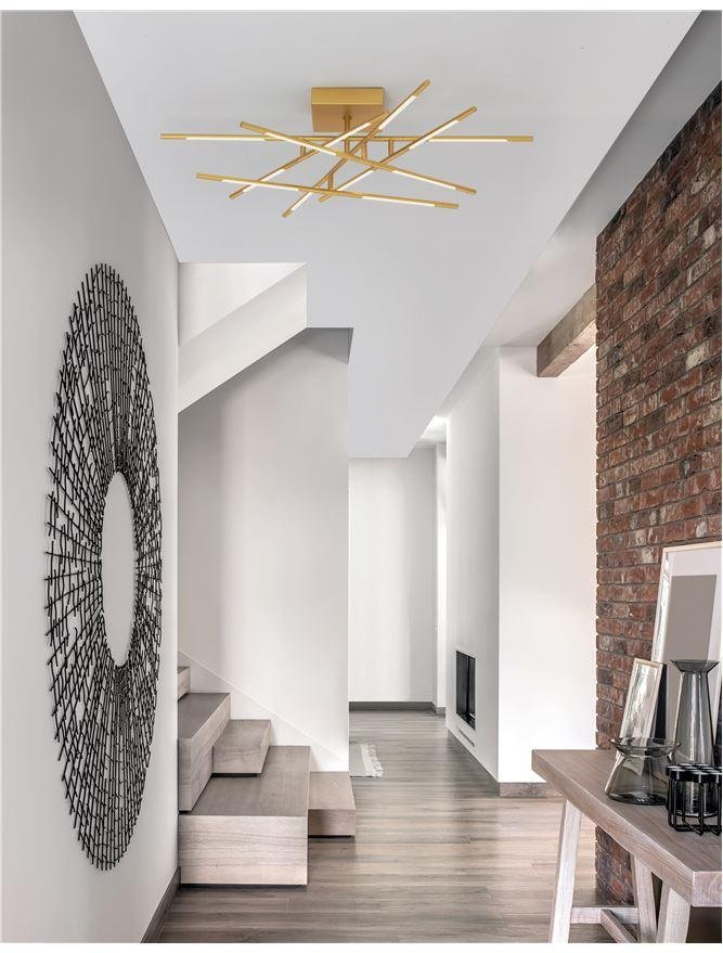 NV 9180713 Stropní svítidlo RACCIO zlatý kov a akryl LED 48W 230V 3000K IP20 stmívatelné - NOVA LUCE