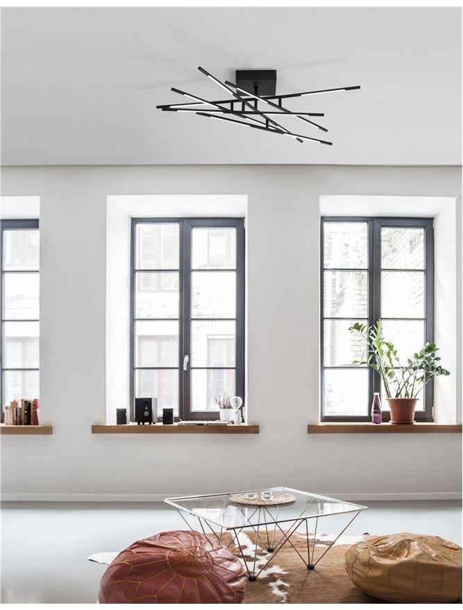 NV 9180714 Stropní svítidlo RACCIO černý kov a akryl LED 48W 230V 3000K IP20 stmívatelné - NOVA LUCE