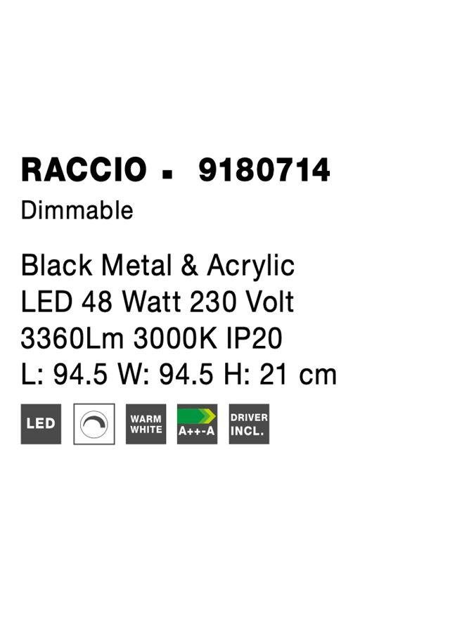 NV 9180714 Stropní svítidlo RACCIO černý kov a akryl LED 48W 230V 3000K IP20 stmívatelné - NOVA LUCE (obrázek 9)