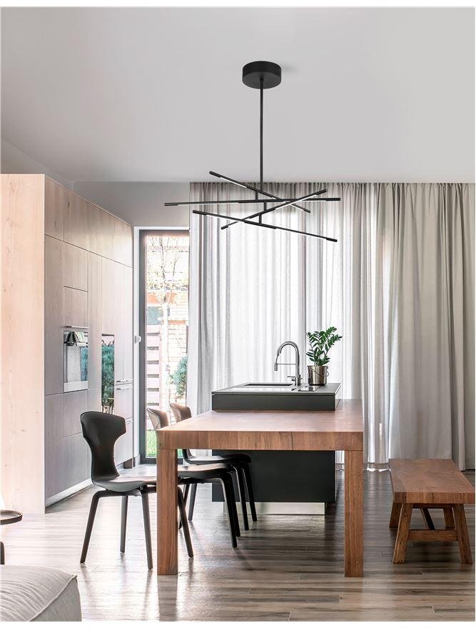 NV 9180780 Závěsné svítidlo RACCIO černý kov a akryl LED 40W 230V 3000K IP20 stmívatelné - NOVA LUCE