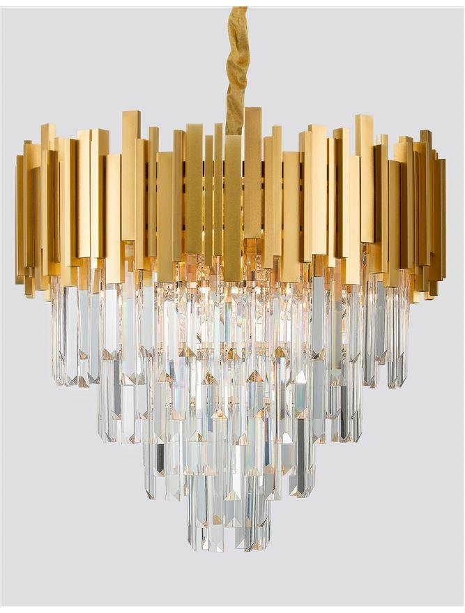 NV 9181200 Závěsné svítidlo GRANE zlatý kov a křišťál E14 8x5W 230V IP20 bez žárovky - NOVA LUCE