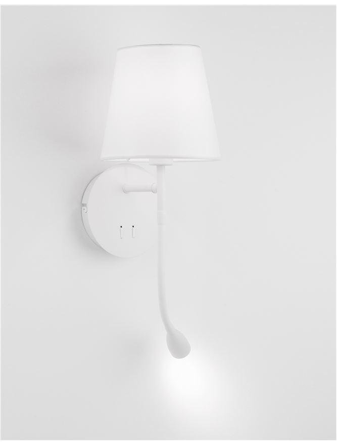 NV 9182371 Nástěnné svítidlo NIA bílý kov bílé stínidlo vypínač na těle LED 3W 3000K E14 1x5W 230V IP20 bez žárovky se čtecí lampičkou - NOVA LUCE (obrázek 6)