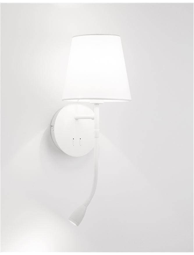 NV 9182371 Nástěnné svítidlo NIA bílý kov bílé stínidlo vypínač na těle LED 3W 3000K E14 1x5W 230V IP20 bez žárovky se čtecí lampičkou - NOVA LUCE (obrázek 7)
