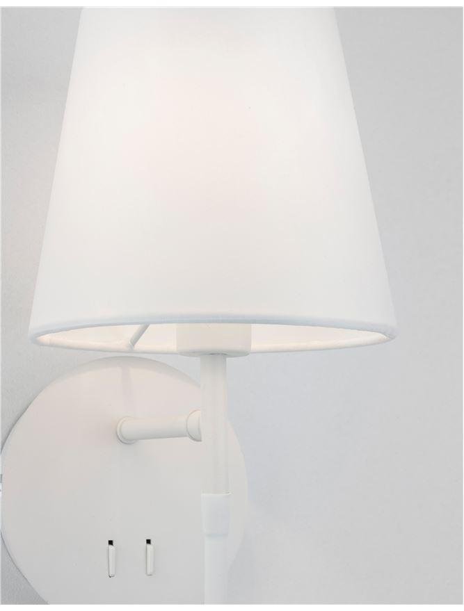 NV 9182371 Nástěnné svítidlo NIA bílý kov bílé stínidlo vypínač na těle LED 3W 3000K E14 1x5W 230V IP20 bez žárovky se čtecí lampičkou - NOVA LUCE (obrázek 8)