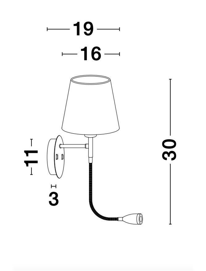 NV 9182371 Nástěnné svítidlo NIA bílý kov bílé stínidlo vypínač na těle LED 3W 3000K E14 1x5W 230V IP20 bez žárovky se čtecí lampičkou - NOVA LUCE (obrázek 9)