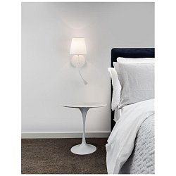 Obrázek pro produkt Nástěnné svítidlo NIA bílý kov bílé stínidlo vypínač na těle LED 3W 3000K E14 1x5W 230V IP20 bez žárovky se čtecí lampičkou - NOVA LUCE