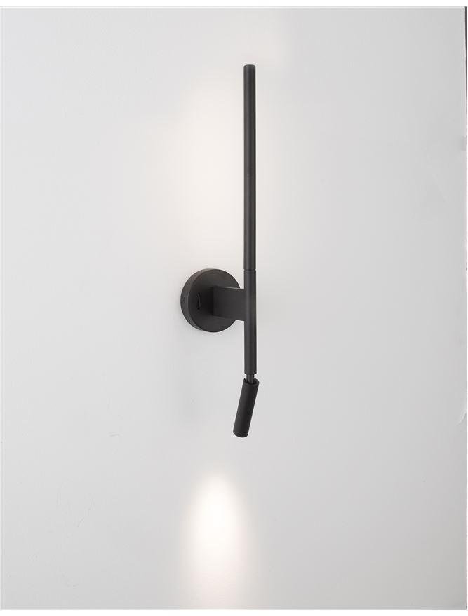 NV 9182812 Nástěnné svítidlo HANDY černý hliník a akryl nastavitelné/rotační - vypínač na těle LED Samsung 230V 3000K osvětlení 6W čtecí lampička 3W IP20 - NOVA LUCE