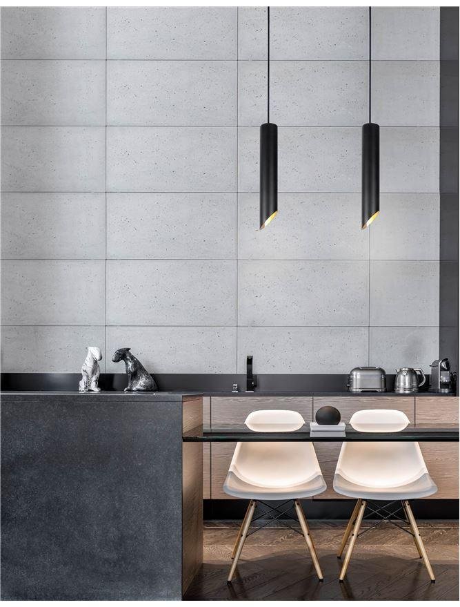 NV 9184376 Závěsné svítidlo PERO černý hliník zvenku zlatý hliník uvnitř GU10 1x10W IP20 220-240V bez žárovky - NOVA LUCE
