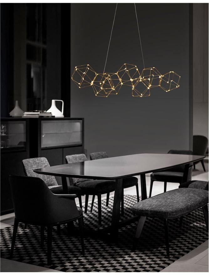 NV 9186807 Závěsné svítidlo NEBULA zlatý kov LED 33.6W 230V 3000K IP20 - NOVA LUCE